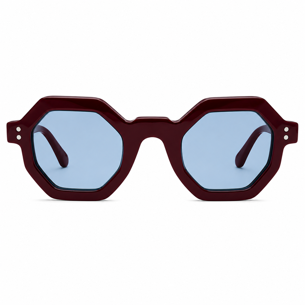 MIVDIOR Freak – Rectangular Tortoise Blue Lens Sunglasses