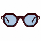 MIVDIOR Freak – Rectangular Tortoise Blue Lens Sunglasses