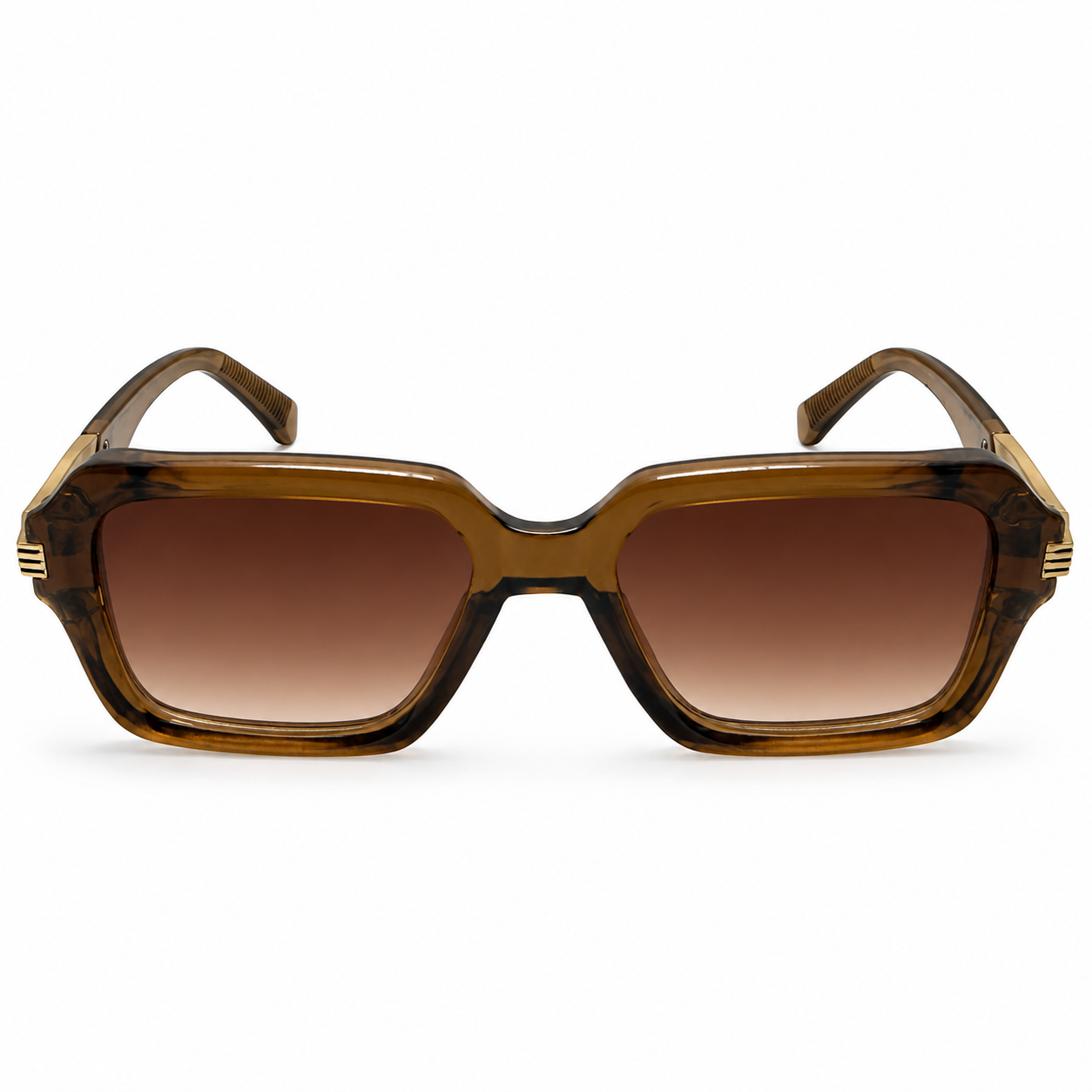 MIVDIOR Luxury Polarized UV400 Sunglasses for Men & Women | Premium Nylon Frame | Brown Gradient Lens | Fashion Square Sunglasses