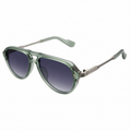 MIVDIOR MMM Polarized UV400 Sunglasses for Men & Women | Matt Transparent Green Nylon Frame with Silver Temple Detail | Blue Gradient Lens