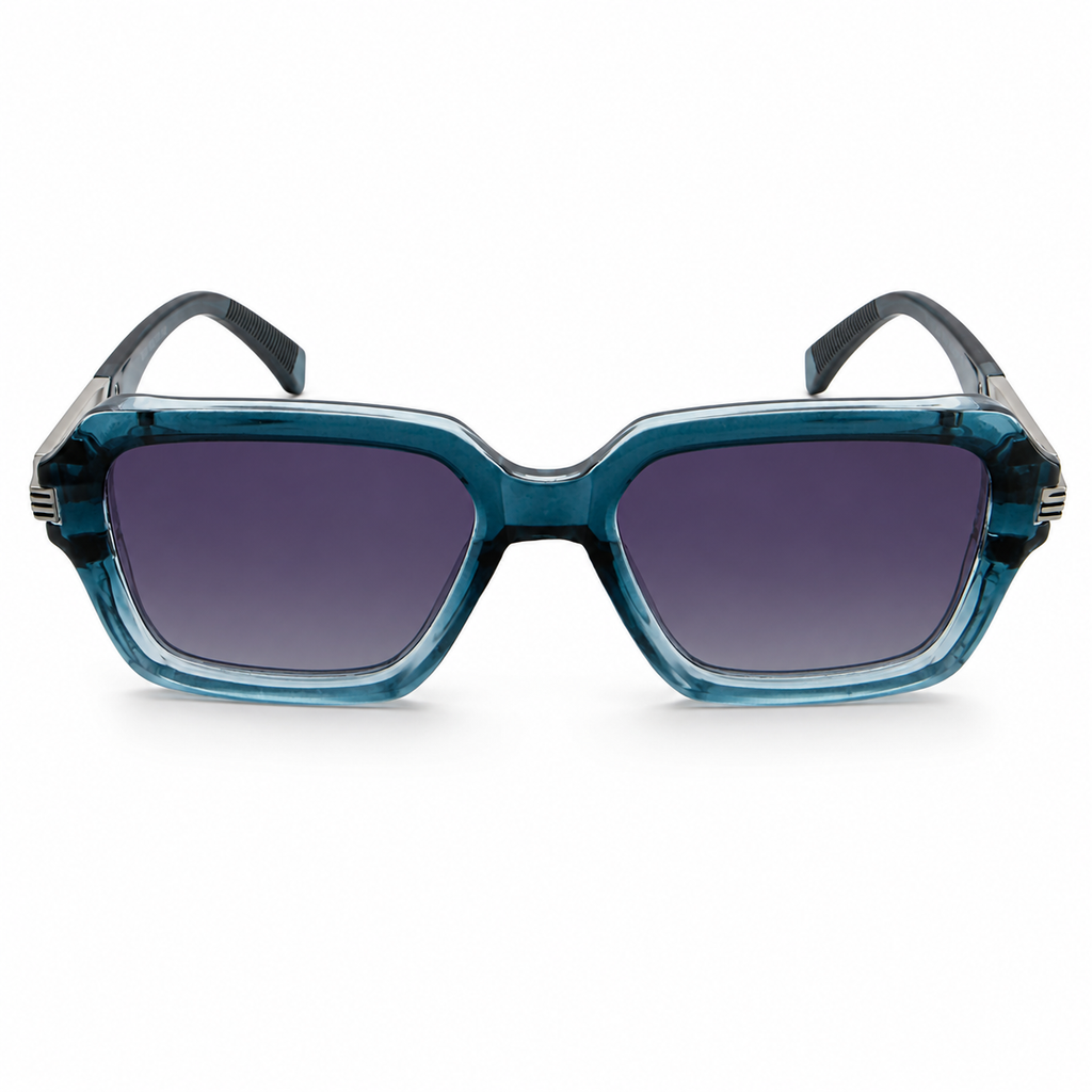 MIVDIOR MMM Polarized UV400 Sunglasses for Men & Women | Premium Nylon Transparent Blue Frame | Gradient Blue Lens | Luxury Fashion Eyewear