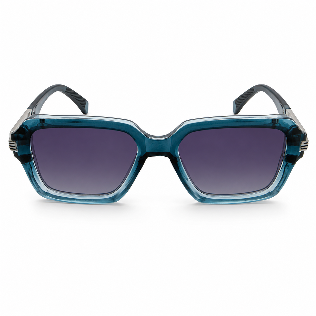 MIVDIOR MMM Polarized UV400 Sunglasses for Men & Women | Premium Nylon Transparent Blue Frame | Gradient Blue Lens | Luxury Fashion Eyewear