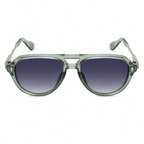 MIVDIOR MMM Polarized UV400 Sunglasses for Men & Women | Matt Transparent Green Nylon Frame with Silver Temple Detail | Blue Gradient Lens