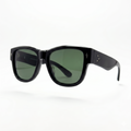 Mivdior Aura CRYSTA Glossy Black  Frame Green Smoky Lens Sunglasses