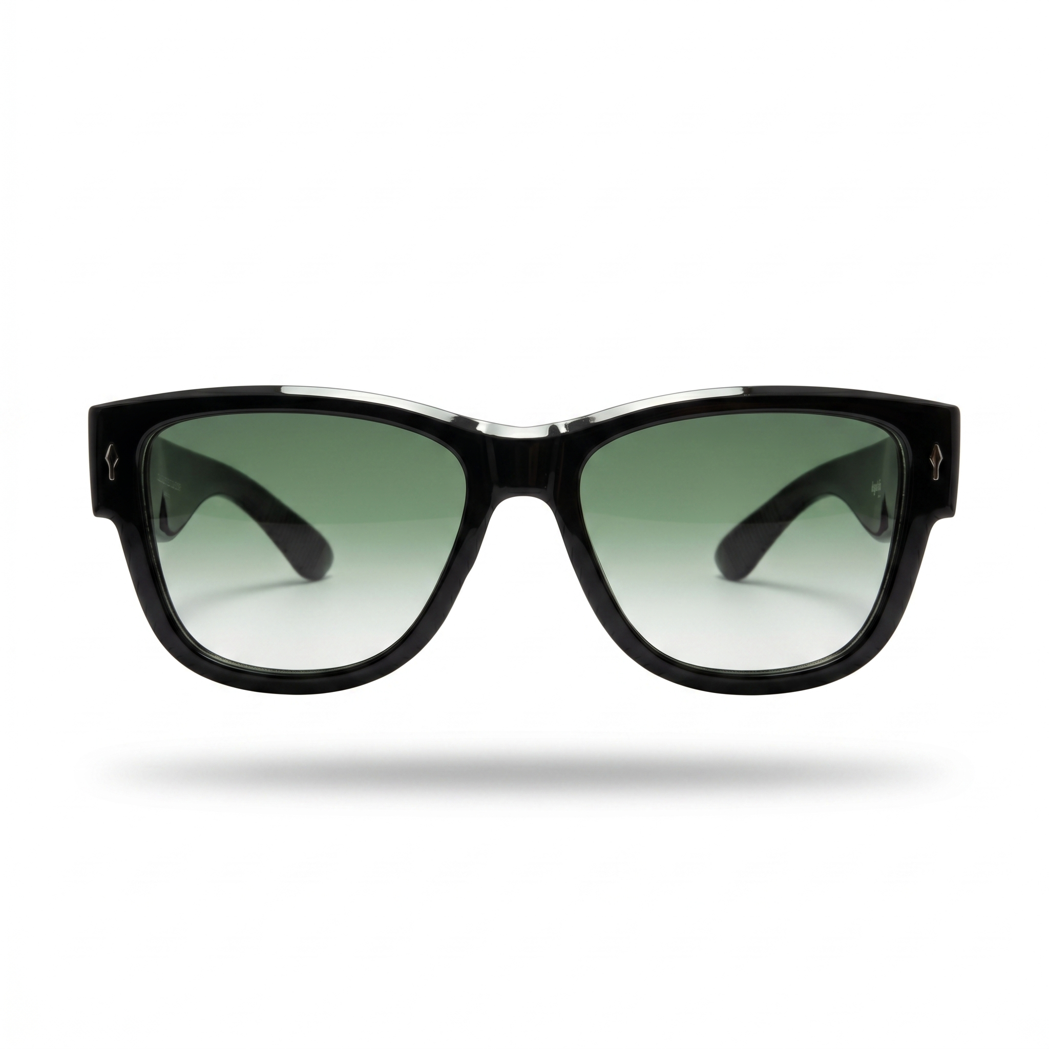 Mivdior Aura CRYSTA Glossy Black  Frame Green Smoky Lens Sunglasses