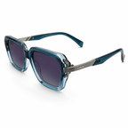 MIVDIOR MMM Polarized UV400 Sunglasses for Men & Women | Premium Nylon Transparent Blue Frame | Gradient Blue Lens | Luxury Fashion Eyewear