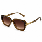 MIVDIOR Luxury Polarized UV400 Sunglasses for Men & Women | Premium Nylon Frame | Brown Gradient Lens | Fashion Square Sunglasses