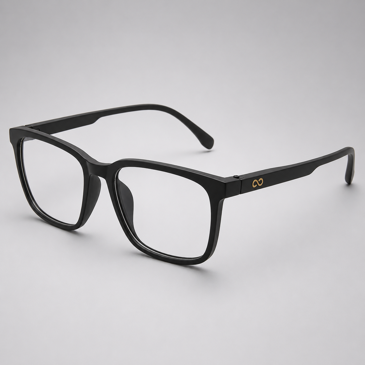 Premium Matte Black Rectangular Eyeglasses – Ultra Lightweight TR90 Unisex Minimal Optical Frame