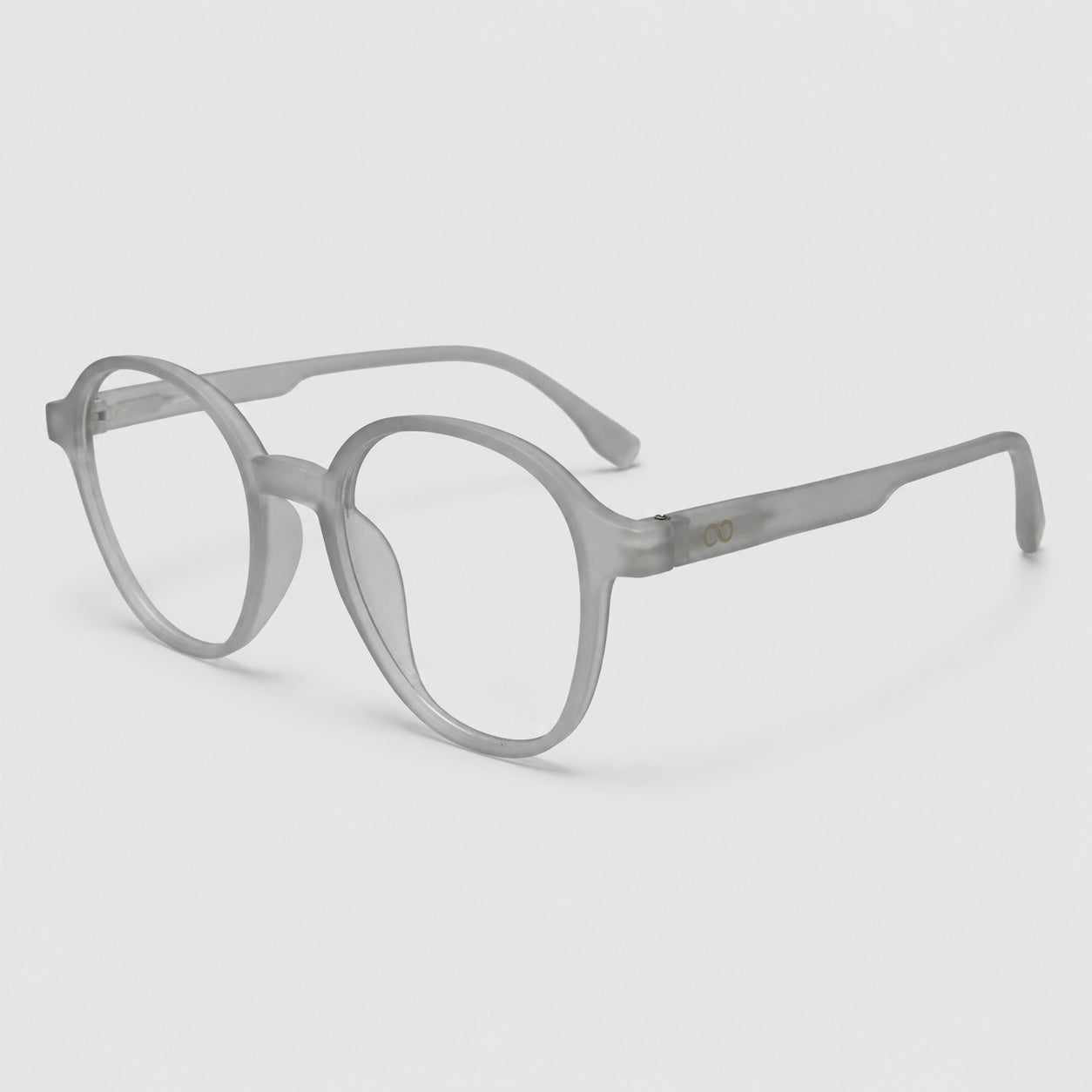 Premium Round Transparent Grey Eyeglasses – Ultra-Lightweight TR90 Minimal Unisex Optical Frame