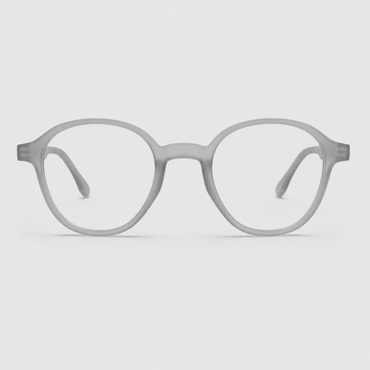 Premium Round Transparent Grey Eyeglasses – Ultra-Lightweight TR90 Minimal Unisex Optical Frame