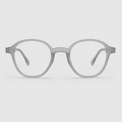 Premium Round Transparent Grey Eyeglasses – Ultra-Lightweight TR90 Minimal Unisex Optical Frame