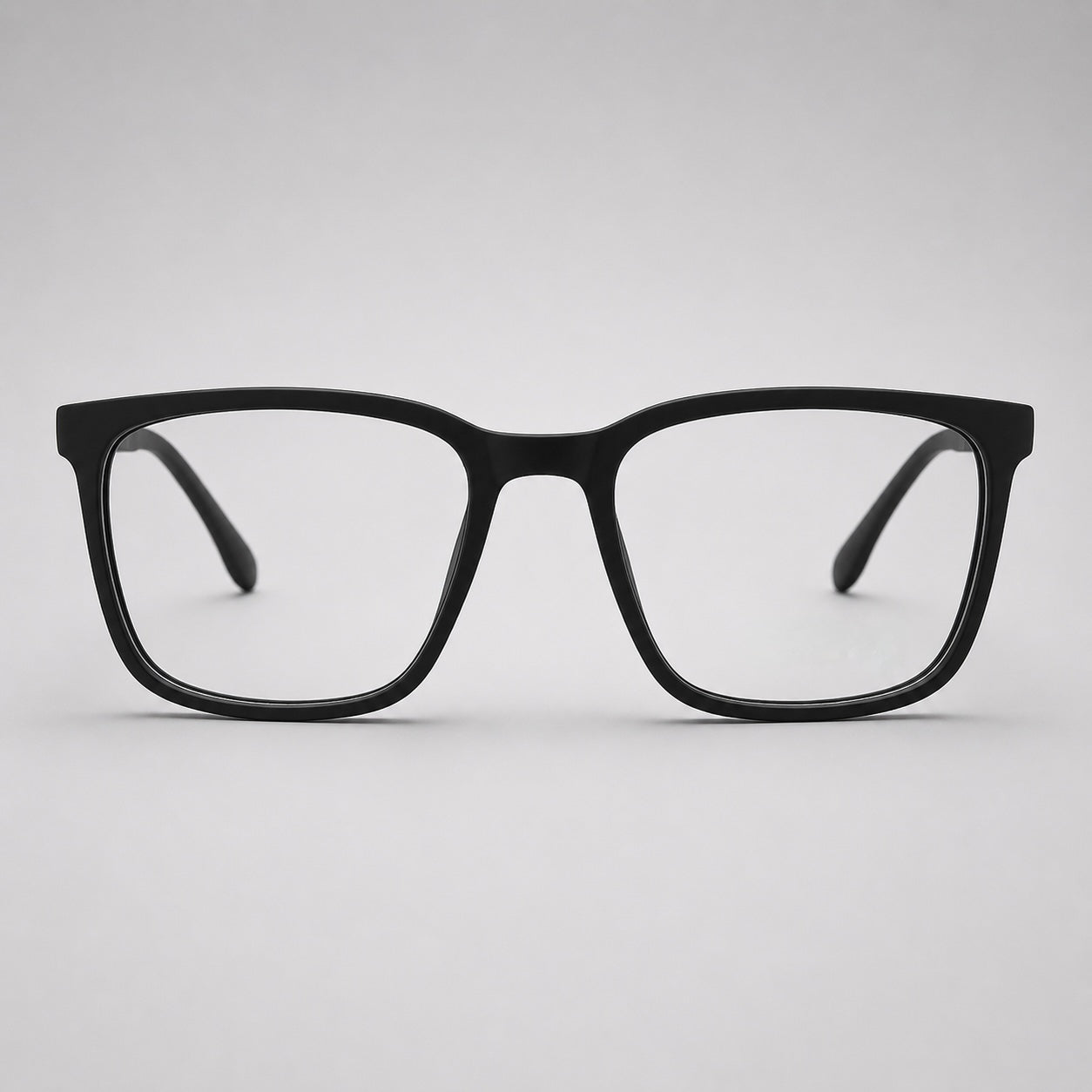 Premium Matte Black Rectangular Eyeglasses – Ultra Lightweight TR90 Unisex Minimal Optical Frame