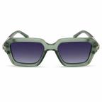 MIVDIOR MMM Polarized UV400 Sunglasses for Men & Women | Matt Transparent Green Nylon Frame with Silver Temple Detail | Blue Gradient Lens