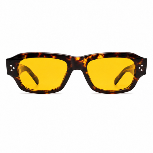 MIVDIOR Ember Night Tortoise Frame Yellow Lens Sunglasses for Men & Women | UV Protected Fashion Eyewear