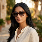 Mivdior Luxe CRYSTA Havana Tortoise  Frame Gradiant Grey Lens SUNGLASSES