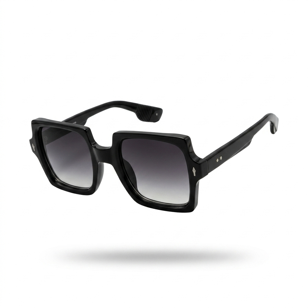 Mivdior Vogue CRYSTA Glossy Black  Frame Black Lens Sunglasses