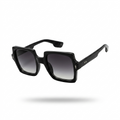 Mivdior Vogue CRYSTA Glossy Black  Frame Black Lens Sunglasses