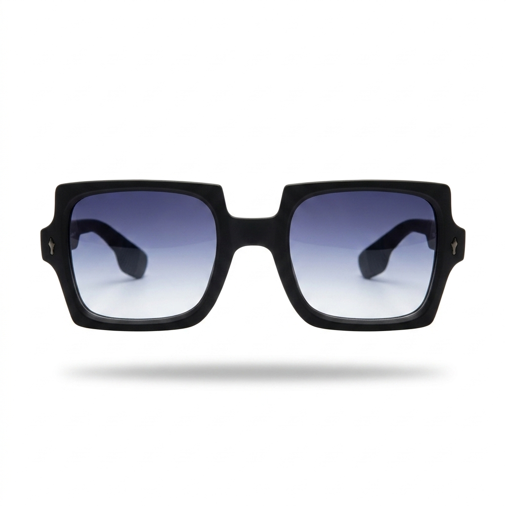 Mivdior Luxe CRYSTA Matt Black  Frame Blue Gradiant Lens Sunglasses