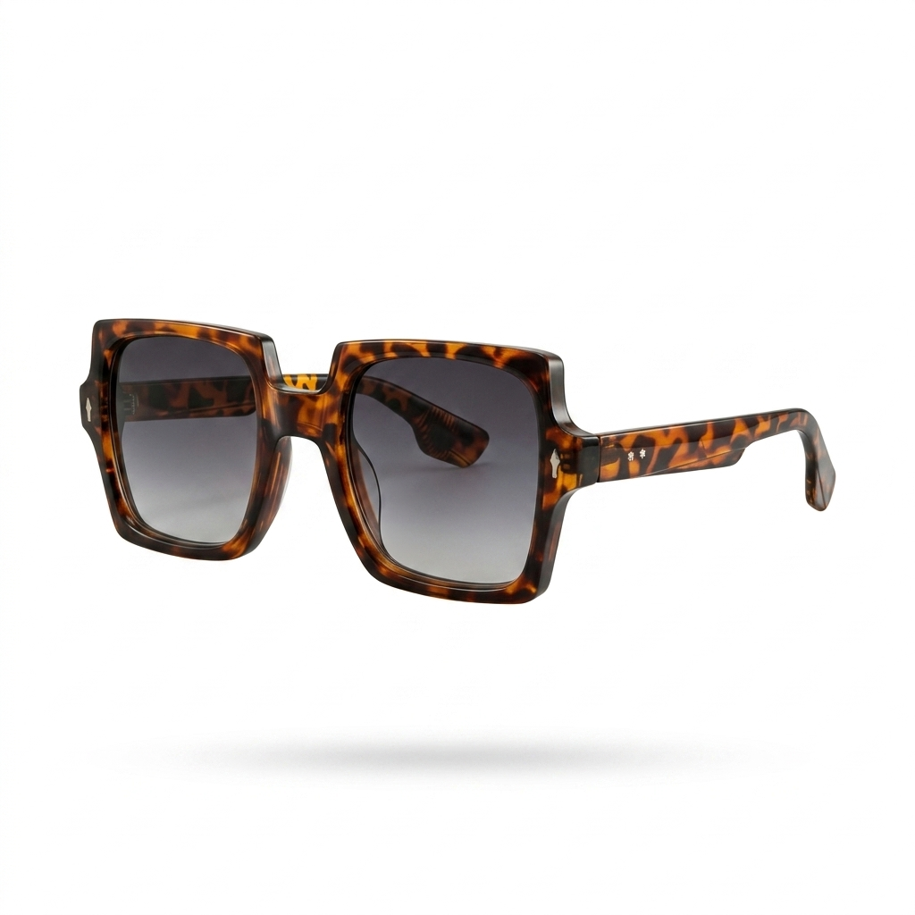 Mivdior Verve CRYSTA Havana Tortoise  Frame Black Lens Sunglasses