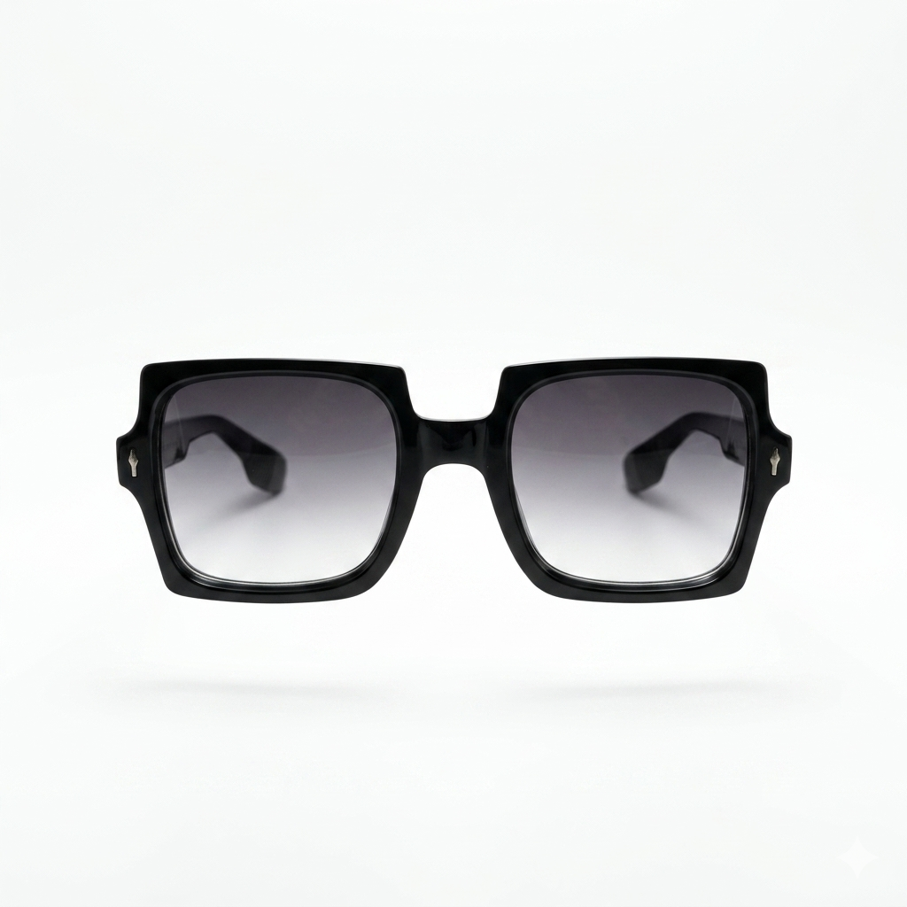 Mivdior Vogue CRYSTA Glossy Black  Frame Black Lens Sunglasses