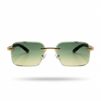 Mivdior Edge RIMLESS Golden Black  Frame Olive Green Gradiant Lens Sunglasses