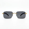 Mivdior Pulse RIMLESS Golden Black  Frame Black Lens SUNGLASSES