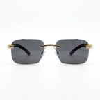 Mivdior Pulse RIMLESS Golden Black  Frame Black Lens SUNGLASSES