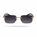 Mivdior Pulse RIMLESS Golden Black  Frame Black Lens SUNGLASSES