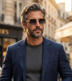 Mivdior Pulse RIMLESS Golden Black  Frame Black Lens SUNGLASSES