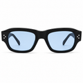 MIVDIOR Freak Polarized UV400 Rectangle Sunglasses for Men & Women | Premium Black Frame with Blue Lens | UV Protection Eyewear
