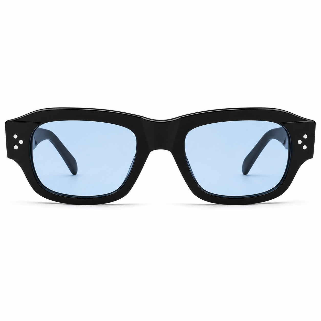 MIVDIOR Freak Polarized UV400 Rectangle Sunglasses for Men & Women | Premium Black Frame with Blue Lens | UV Protection Eyewear