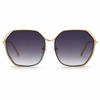 MIVDIOR freak Geometric Gold Black Gradient Sunglasses for Man & Women | Premium Metal Frame | UV Protection | Luxury Fashion Eyewear