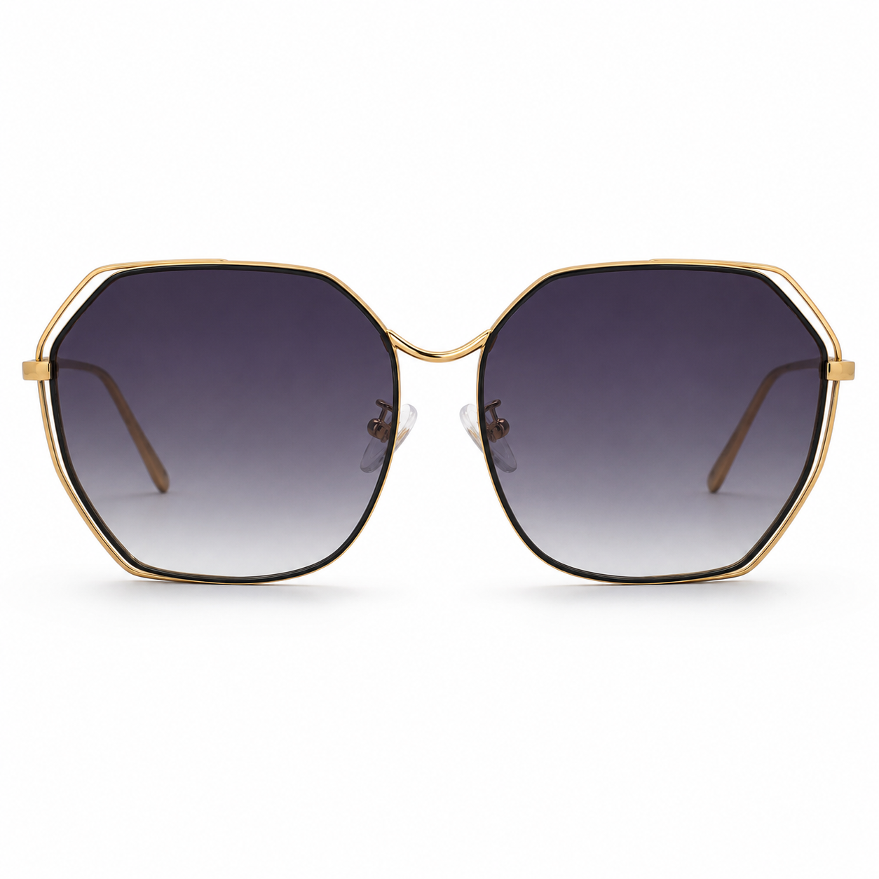 MIVDIOR freak Geometric Gold Black Gradient Sunglasses for Man & Women | Premium Metal Frame | UV Protection | Luxury Fashion Eyewear