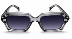 MIVDIOR MMM Geometric Polarized Sunglasses – Transparent Crystal Grey Frame with Blue Gradient UV400 Lens