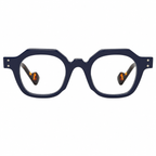 MIVDIOR Hexa Clear Blue Light Glasses for Men & Women | Navy Blue & Tortoise Geometric Frame | Premium Computer Eyewear