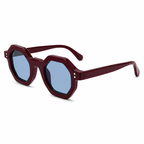 MIVDIOR Freak – Rectangular Tortoise Blue Lens Sunglasses
