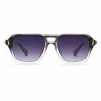 MIVDIOR MMM Polarized UV400 Sunglasses for Men & Women | Matt Gray Nylon Frame with Gold Detail Temple | Blue Lens Luxury Eyewear