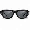 MIVDIOR Freak Polarized UV400 Rectangle Sunglasses for Men & Women | Glossy Black Frame with Smoke Black Lens | Premium Eyewear