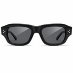 MIVDIOR Freak Polarized UV400 Rectangle Sunglasses for Men & Women | Glossy Black Frame with Smoke Black Lens | Premium Eyewear