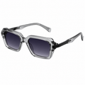 MIVDIOR MMM Geometric Polarized Sunglasses – Transparent Crystal Grey Frame with Blue Gradient UV400 Lens