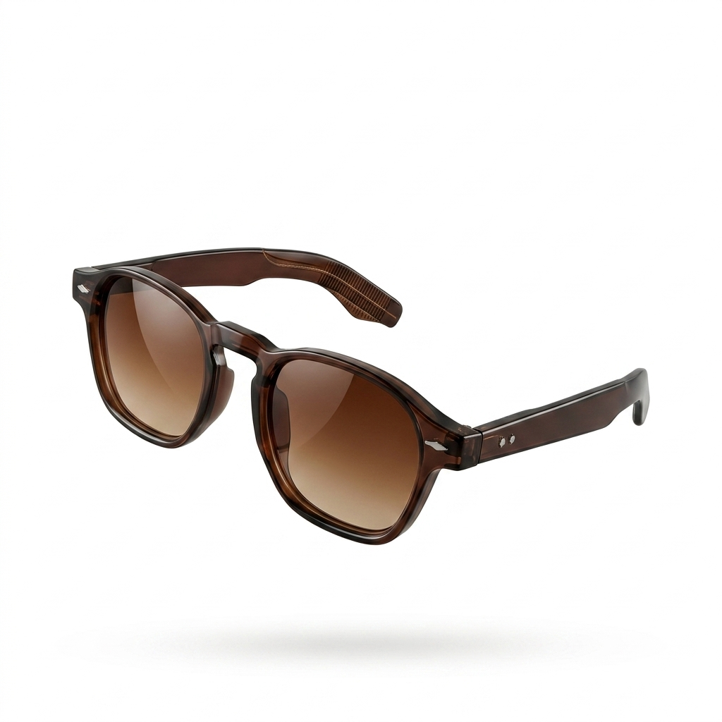 Mivdior Fusion CRYSTA Transparent Brown  Frame Brown Gradiant Lens Sunglasses