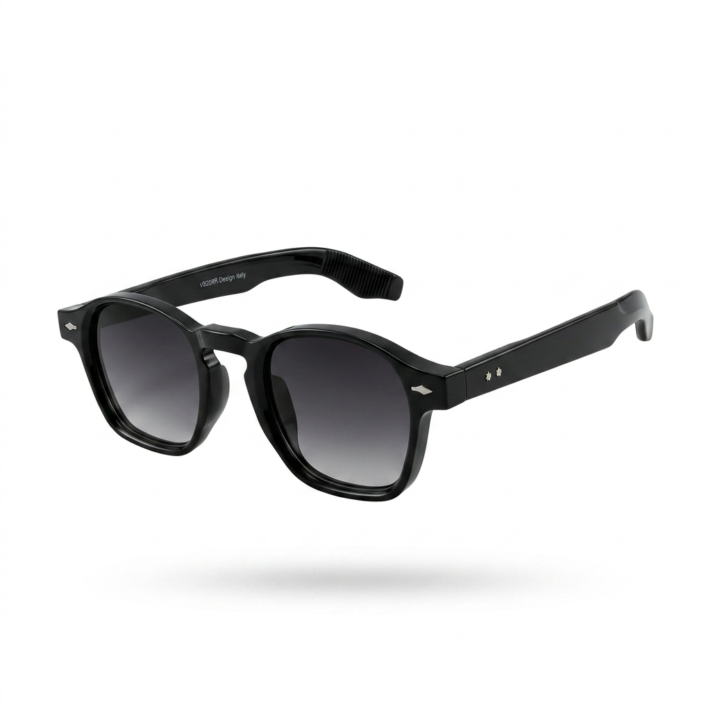 Mivdior Aura CRYSTA Glossy Black  Frame Grey Gradiant Lens Sunglasses