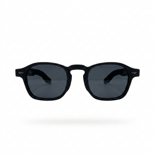 Mivdior Blaze CRYSTA Glossy Black  Frame Black Lens Sunglasses