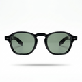 Mivdior Opal CRYSTA Glossy Black  Frame Green Smoky Lens Sunglasses