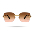 MIVDIOR ripe Rimless Gradient Sunglasses for Women | Premium Gold Frame | Luxury Fashion Eyewear | UV Protection