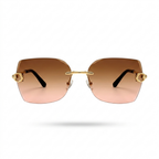 MIVDIOR ripe Rimless Gradient Sunglasses for Women | Premium Gold Frame | Luxury Fashion Eyewear | UV Protection