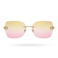 MIVDIOR Ripe Rimless Luxury Gradient Sunglasses for Women | Gold Rimless Frame | Pink Yellow Gradient Lens | Premium Fashion Eyewear