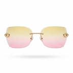 MIVDIOR Ripe Rimless Luxury Gradient Sunglasses for Women | Gold Rimless Frame | Pink Yellow Gradient Lens | Premium Fashion Eyewear