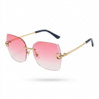 MIVDIOR Ripe Rimless Pink Gradient Luxury Sunglasses for Women | Gold Rimless Frame | Premium Fashion Eyewear