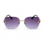 MIVDIOR Ripe Rimless Purple Gradient Luxury Sunglasses for Women | Gold Rimless Frame | Premium Fashion Eyewear